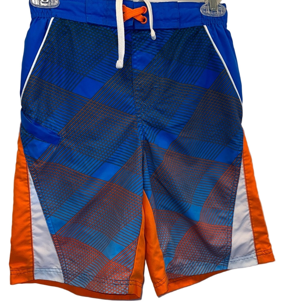 Wonder Nation Youth, Blue, Orange & White Athletic Swim Shorts